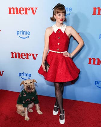 Los Angeles Special Screening Of Amazon Prime Video s Merv CULVER CITY, LOS ANGELES, CALIFORNIA, USA - DECEMBER 04: Gus the Dog and American actress Victoria Blade arrive at the Los Angeles Special Screening Of Amazon Prime Video s Merv held at The Culver Theater on December 4, 2025 in Culver City, Los Angeles, California, United States., Credit:Xavier Collin Avalon United States, California, Culver City, The Culver Theater  Copyright: xXavierxCollinx xAvalonx 1056628486