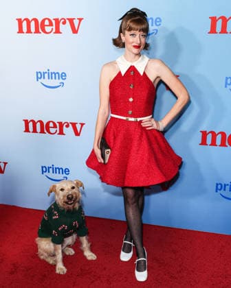Los Angeles Special Screening Of Amazon Prime Video s Merv CULVER CITY, LOS ANGELES, CALIFORNIA, USA - DECEMBER 04: Gus the Dog and American actress Victoria Blade arrive at the Los Angeles Special Screening Of Amazon Prime Video s Merv held at The Culver Theater on December 4, 2025 in Culver City, Los Angeles, California, United States., Credit:Xavier Collin Avalon United States, California, Culver City, The Culver Theater  Copyright: xXavierxCollinx xAvalonx 1056628508