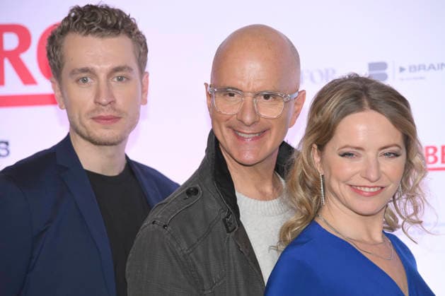 Laszlo Branko Breiding, Christoph Maria Herbst und Diana Staehly bei der Fanpremiere des Kinofilms Stromberg - Wieder alles wie immer im Cinedom. Köln, 04.12.2025