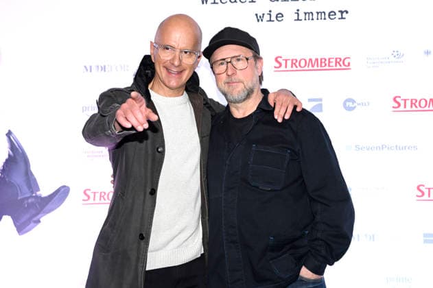 Christoph Maria Herbst und Bjarne Mädel bei der Fanpremiere des Kinofilms Stromberg - Wieder alles wie immer im Cinedom. Köln, 04.12.2025