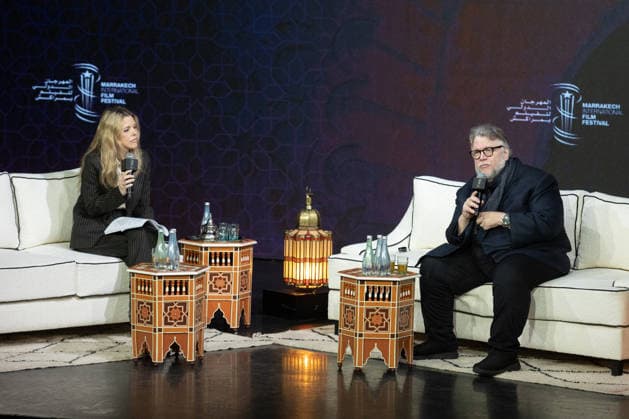 22nd Marrakech International Film Festival Day 7 nb Guillermo Del Toro with his wife Kim Morgan attends the Conversation With Guillermo Del Toro session during day 7 of the 22nd Marrakech International Film Festival on December 05, 2025 in Marrakech, Maroc. Photo by Nasser Berzane ABACAPRESS.COM Marrakech  Copyright: xBerzanexNasser ABACAx