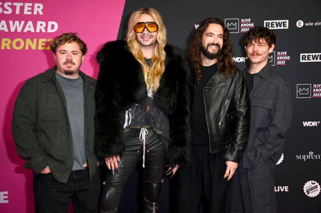 Tokio Hotel bei der 26. Verleihung der 1Live Krone 2025 im Lokschuppen. Bielefeld, 04.12.2025 *** Tokio Hotel at the 26 award ceremony of the 1Live Krone 2025 in the Lokschuppen Bielefeld, 04 12 2025 geislerfp_krone2025_5880