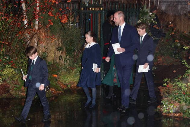 . 05 12 2025. London, United Kingdom. Prince William , Kate Middleton , Prince George , Princess Charlotte and Prince Louis leaving the Together at Christmas carol service at Westminster Abbey in London.  xStephenxLockx xi-Imagesx IIM-26438-0022