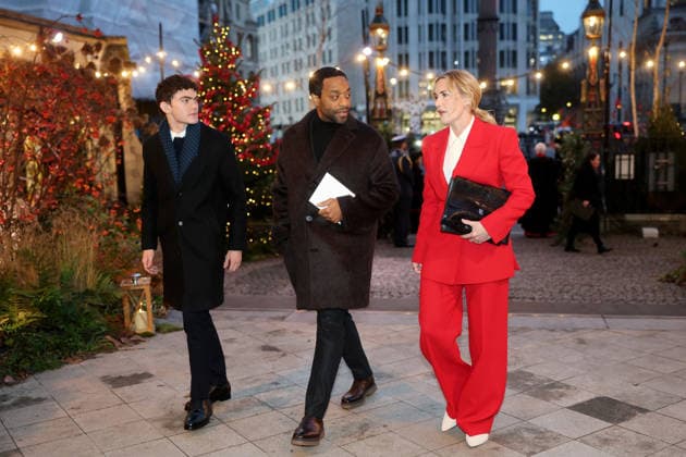 Members Of The Royal Family Attend The Together At Christmas Carol Service LONDON, ENGLAND - DECEMBER 05: Joe Locke, Chiwetel Ejiofor and Kate Winslet attend the Together At Christmas Carol Service at Westminster Abbey on December 05, 2025 in London, England. Led by The Princess and supported by The Royal Foundation, the annual event offered a chance to pause and reflect on the values of love, compassion, and the connections we share. The service also highlighted remarkable individuals from across the UK who have demonstrated extraordinary kindness, empathy, and support within their communities., Credit:Chris Jackson Avalon United Kingdom, England, London, Westminster Abbey Copyright: xChrisxJacksonx xAvalonx 1056771681