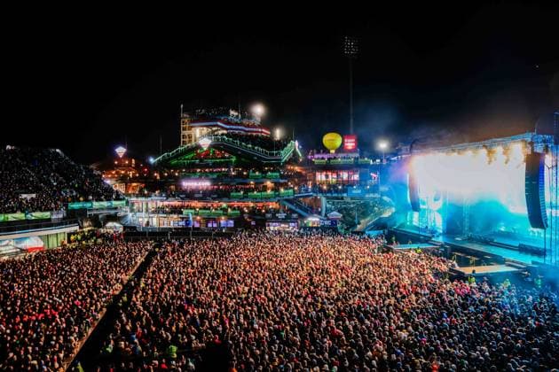 04.12.2025, Schladming, AUT, Unterwegs in Steiermark, Ski Opening 2025, Pressekonferenz, im Bild Backstreet Boys, Feature, Übersicht, Planai Stadion,