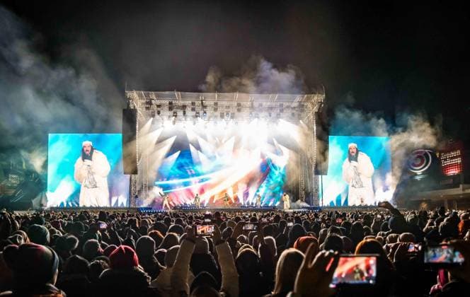04.12.2025, Schladming, AUT, Unterwegs in Steiermark, Ski Opening 2025, Pressekonferenz, im Bild Backstreet Boys, Feature, Übersicht, Planai Stadion,