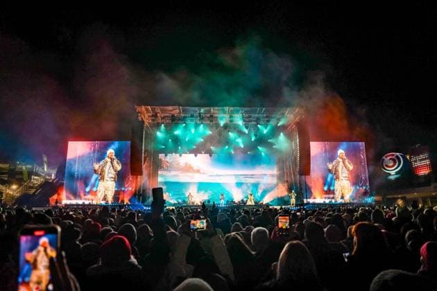 04.12.2025, Schladming, AUT, Unterwegs in Steiermark, Ski Opening 2025, Pressekonferenz, im Bild Backstreet Boys, Feature, Übersicht, Planai Stadion,