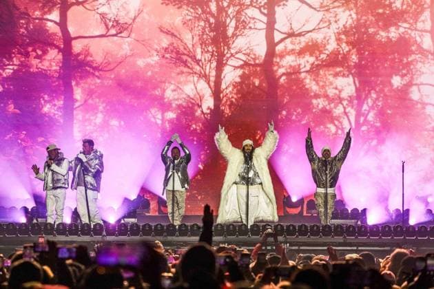 04.12.2025, Schladming, AUT, Unterwegs in Steiermark, Ski Opening 2025, Pressekonferenz, im Bild Backstreet Boys, Feature, Übersicht, Planai Stadion,