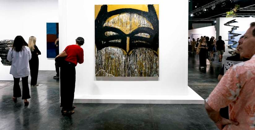 December 05, 2025 - Miami Beach, Florida, USA - Majestic Batman by Joyce Pensato at the 2025 Art Basel Miami Beach. Miami Beach USA - ZUMAce6_ 20251205_zaf_ce6_018 Copyright: xBrianxCahnx