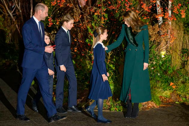 (251206) -- LONDON, Dec. 6, 2025 -- Britain s Prince William (1st L), Prince of Wales, and Catherine (1st R), Princess of Wales, arrive with their children Prince Louis (2nd L), Prince George (3rd L) and Princess Charlotte (2nd R) to attend the fifth annual Together At Christmas carol service at Westminster Abbey in London, Britain, on Dec. 5, 2025. (Photo by Xinhua) BRITAIN-LONDON-ROYALS-TOGETHER AT CHRISTMAS CAROL SERVICE RayxTang