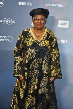 ABBduesseldorf: Ngozi Okonjo-Iweala is the seventh Director-General of the WTO zu Gast auf dem blauen Teppich bei der 18.Verleihung Deutscher Nachhaltigkeitspreis 2025 im Maritim Hotel am 05.12.2025 NRW Deutschland