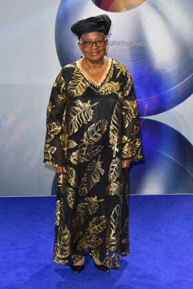ABBduesseldorf: Ngozi Okonjo-Iweala is the seventh Director-General of the WTO zu Gast auf dem blauen Teppich bei der 18.Verleihung Deutscher Nachhaltigkeitspreis 2025 im Maritim Hotel am 05.12.2025 NRW Deutschland