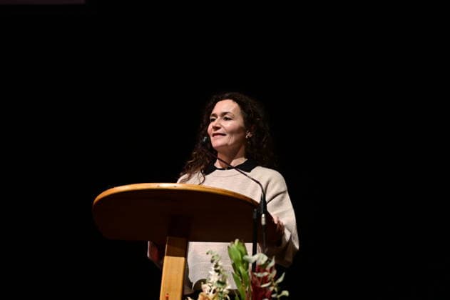 Sachsens Justizministerin Constanze Geier (CDU) bei der Feierstunde zur Verleihung des Meridian des Ehrenamtes im Gerhart-Hauptmann-Theater Görlitz. Görlitz, 05.12.2025 Copyright: xMatthiasxWehnertx