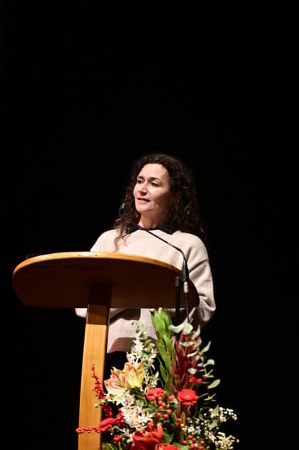 Sachsens Justizministerin Constanze Geier (CDU) bei der Feierstunde zur Verleihung des Meridian des Ehrenamtes im Gerhart-Hauptmann-Theater Görlitz. Görlitz, 05.12.2025 Copyright: xMatthiasxWehnertx