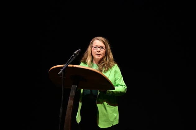 Catrin Hammer bei der Feierstunde zur Verleihung des Meridian des Ehrenamtes im Gerhart-Hauptmann-Theater Görlitz. Görlitz, 05.12.2025 Copyright: xMatthiasxWehnertx