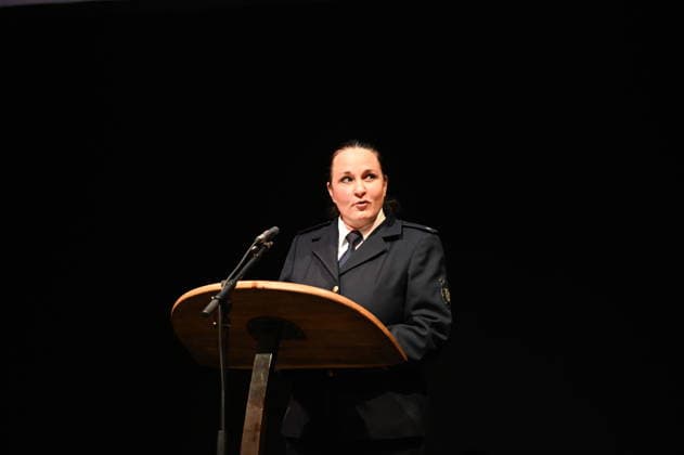 Anja Weigel bei der Feierstunde zur Verleihung des Meridian des Ehrenamtes im Gerhart-Hauptmann-Theater Görlitz. Görlitz, 05.12.2025 Copyright: xMatthiasxWehnertx