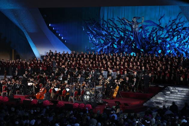 Vatican City, Italy - December 6, 2025: General overview of the hall filled with poor citizens. Pope Leo XIV attends the concert for the poor with Canadian singer Michael Steven Buble and Serena Autieri held in the Paul VI Hall in the Vatican.  Copyright: xmarcoxiacobuccix xipa-agency.netx xmarcoxiacobuccix IPA_Agency_IPA68833846