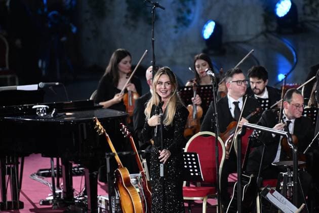 December 6, 2025, Rome, Rome, Italy: Pope Leo XIV attends the concert for the poor with Canadian singer Michael Steven Buble and Serena Autieri held in the Paul VI Hall in the Vatican. Vatican City 06 12 2025 Rome Italy  - ZUMAa289 20251206_zia_a289_102 Copyright: xMariaxLauraxAntonellix