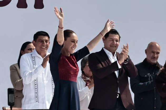 December 6, 2025, Mexico, Cdmx, Mexico: Former Mexican President ANDRES MANUEL LOPEZ OBRADOR (AMLO) founded the National Regeneration Movement (MORENA) political party and the Fourth Transformation (4T), which is its main political proposal. Current President CLAUDIA SHEIMBAUM is responsible for continuing the Fourth Transformation, or 4T. As part of the movement s seventh anniversary, she celebrated with thousands of supporters in Mexico City s Zo³calo (Plaza de la Constitucio³n). In front of the National Palace, she gave a speech highlighting her commitment to continuing AMLO s legacy: governing with austerity, without corruption, helping the poor, and continuing the fight against drug trafficking. She also emphasized that she will no - ZUMAp204 20251206_zip_p204_044 Copyright: xJosuexPerezx