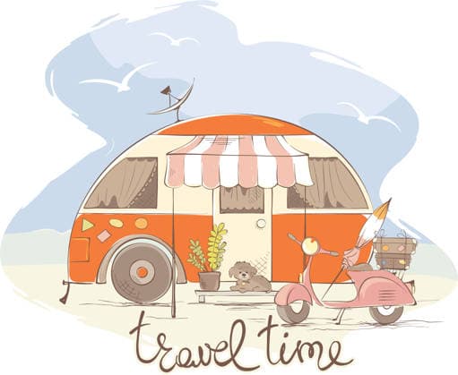 Retro Camper Van Vacation A charming illustration of a vintage camper van, perfect for a summer road trip. Ideal for travel and outdoor recreation. Copyright: ximagination13x
