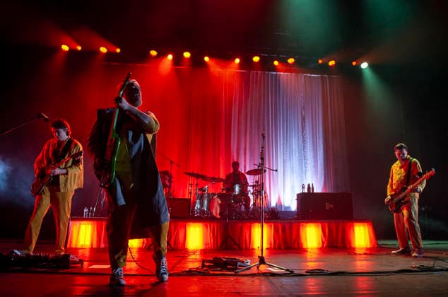 Everything Everything at Brixton Academy 06 12 2025 Art rock band from Manchester, Everything Everything perform at Brixton Academy in London on 6th December 2025, on tour celebrating the tenth anniversary of their third album Get To Heaven. Jonathan Higgs - vocals Jeremy Pritchard bass Alex Robertshaw guitar Michael Spearman drums Peter SenÃ - keyboards, Credit:Zoran Veselinovic Avalon UK, London, Brixton Academy  Copyright: xZoranxVeselinovicx xAvalonx 1057226252
