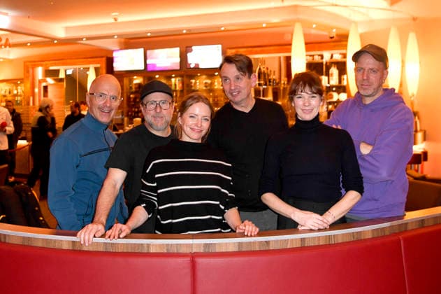Christoph Maria Herbst, Bjarne Mädel, Diana Staehly, Ralph Husmann, Milena Dreißig und Arne Feldhusen beim Screening des Kinofilms Stromberg - wieder alles wie immer im Astor Grand Cinema. Hannover, 06.12.2025