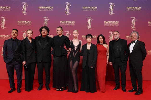 Payman Maadi, Mélita Toscan du Plantier, Bong Joon ho, Julia Ducournau, Anya Taylor Joy, Celine Song, Jenna Ortega, Karim Aïnouz and Hakim Belabbes attend the Closing Red Carpet during the 22nd Marrakech International Film Festival Marrakech, Morocco 06 12 2025 451320 2025 12 06 MARRAKECH Morocco  Copyright: xRomualdxMeigneuxx xStarfacex STAR_451320_209