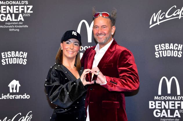 Tom Lehel mit Ehefrau Dany Lehel bei der 20. McDonald s Benefiz Gala zugunsten der McDonald s Kinderhilfe Stiftung in den Eisbach Studios. München, 06.12.2025