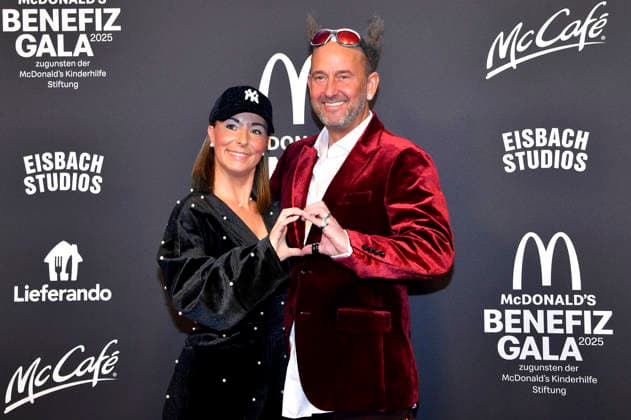 Tom Lehel mit Ehefrau Dany Lehel bei der 20. McDonald s Benefiz Gala zugunsten der McDonald s Kinderhilfe Stiftung in den Eisbach Studios. München, 06.12.2025