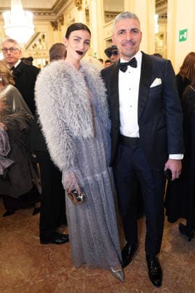 Milan, La Scala Premiere 2025, Guests in the Foyer. Pictured: Ilaria Capponi, Antonio Tomassini  Copyright: xDuilioxPiaggesix xipa-agency.netx xDuilioxPiaggesix IPA_Agency_IPA68886993