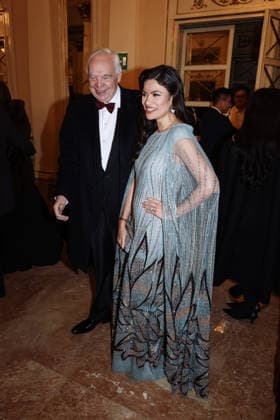 Milan, Guests arrive at the 2025 La Scala Premiere with Shostakovich s opera A Lady Macbeth of the Mtsensk District at Teatro alla Scala. Pictured: Alexander Pereira (former General Manager of Teatro alla Scala), Daniela Weisser  Copyright: xAlessandroxBremecx xipa-agency.netx xx IPA_Agency_IPA68888720