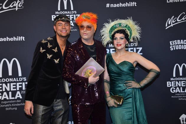 Marcell Damaschke, Pauline Stolze und Julian F. Soeckel McDonalds Benefiz Gala McDonalds Kinderhilfe Stiftung Eisbach Studios München 06. Dezember 2025
