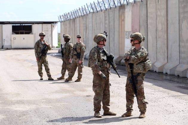 US-led coalition transfers the K1 airbase to Iraqi security forces KIRKUK, IRAQ - MARCH 29: Soldiers from the US-led coalition forces are seen during the handover of the K1 Air Base to the Iraqi Army from the US-led coalition in Kirkuk, Iraq on March 29, 2020. At Ta mim Iraq. Editorial use only. Please get in touch for any other usage.  Copyright: x2025xAnadoluxMurtadhaxAl-Sudanix