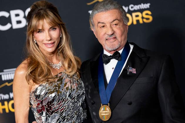 Kennedy Center Honoree Actor and Producer Sylvester Stallone and his wife, Jennifer Flavin Stallone, arrive on the red carpet for the 48th annual Kennedy Center Honors at the Kennedy Center in Washington DC on Sunday, December 7, 2025. President Donald Trump will host this year s event, which honors songwriter George Strait, actors Michael Crawford and Sylvester Stallone, singer Gloria Gaynor, and the rock band Kiss.  WAP20251207553 BONNIExCASH