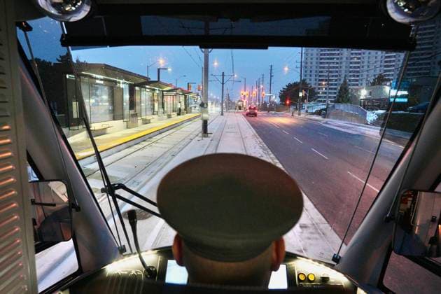 TTC line 6 Finch West LRT Opening Ceremony A general view showing TTC line 6 conductor driving the train on December 7, 2025 on Toronto, Canada. TTC Line 6 Finch West is 11 kilometres of light rail transit connecting customers along Finch Avenue West. (Photo by Au Lok Nin Nexpher Images) Finch West Ontario