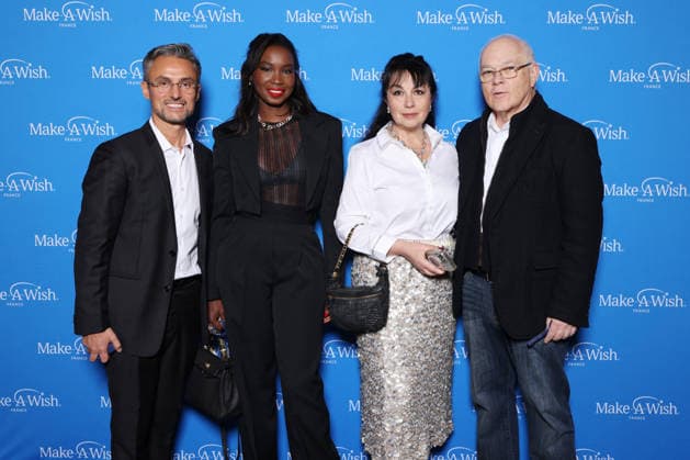 Exclusive - Make a Wish Gala - Paris Exclusive - Jeremy Medjana and his wife, Boris Lelchitski and Yelena Lelchitski attends Make a Wish Gala in Paris, France on December 08, 2025. Photo by Jerome Domine ABACAPRESS.COM France  Copyright: xDominexJerome ABACAx