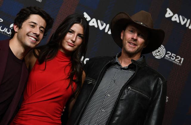 December 8, 2025, Lehi, Utah, USA: (LÃ¢â‚¬˜R) BRANDON ENGMAN, LOUISE BURTON and JOHN BURTON attend the world premiere of DAVID at Megaplex Theatres Thanksgiving Point in Lehi, Utah, USA. Lehi USA - ZUMAm292 20251208_znp_m292_029 Copyright: xCharles-McClintockxWilsonx