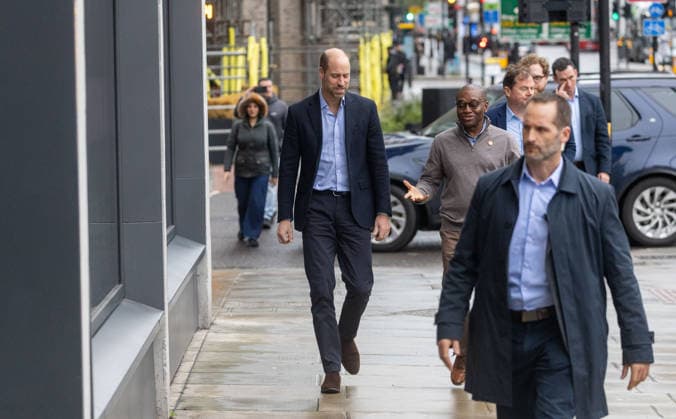December 9, 2025, London, England, United Kingdom: Prince of Wales WILLIAM arrives at Centrepoint Offices in east London to mark 20th anniversary as patron. London United Kingdom - ZUMAs262 20251209_zip_s262_018 Copyright: xTayfunxSalcix