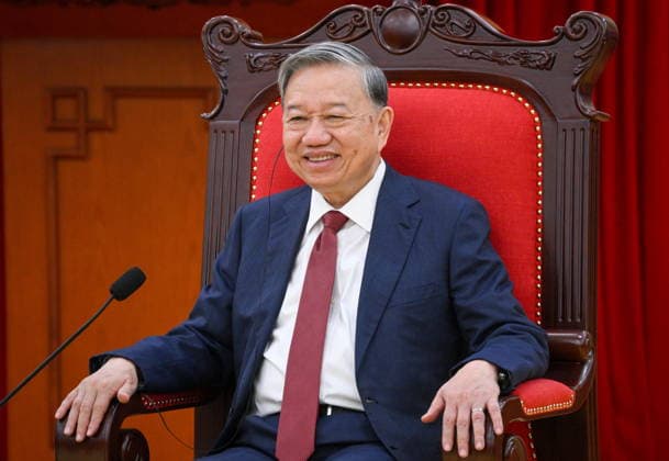 VIETNAM, HANOI - DECEMBER 9, 2025: Vietnam s Communist Party General Secretary To Lam during a meeting with Russian Security Council Secretary Sergei Shoigu. Kirill Zykov POOL TASS  86336629