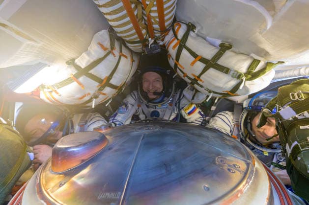 Expedition 73 NASA astronaut Jonny Kim, left, and Roscosmos cosmonauts Sergey Ryzhikov, center, and Alexey Zubritsky are seen inside the Soyuz MS-27 spacecraft after it landed in a remote area near the town of Zhezkazgan, Kazakhstan, on Tuesday, December 9, 2025. The trio are returning to Earth after logging 245 days in space as members of Expeditions 72 and 73 aboard the International Space Station. NASA  WAX2025120904 BILLxINGALLS