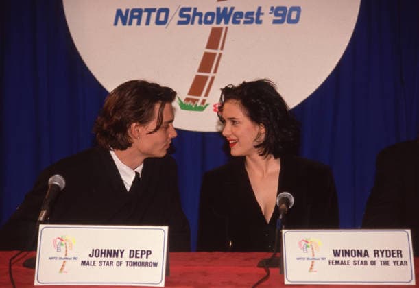 Johnny Depp and Winona Ryder at the 1990 ShoWest Awards on February 8, 1990 Copyright: xRalphxDominguez MediaPunchx