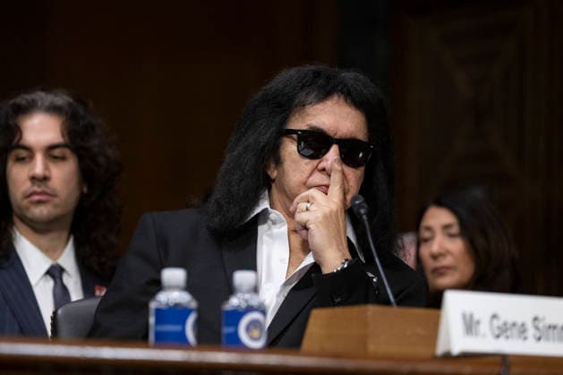 Former KISS band member Gene Simmons is seen during Senate Committee on the Judiciary Subcommittee on Intellectual Property hearings to examine balancing the interests of local radio, songwriters, and performers in the digital age in the Dirksen Senate office building in Washington, DC on Sunday, December 9, 2025. Copyright: xCNPx xMediaPunchx