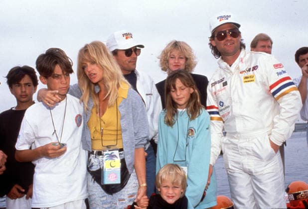 Oliver Hudson, Goldie Hawn, Wyatt Russell, Kate Hudson, Kurt Russell, Wyatt Russell, Don Johnson and Melanie Griffith at the 1990 Long Beach OPT Race in Long Beach, California April 14, 1990 Copyright: xRalphxDominguez MediaPunchx