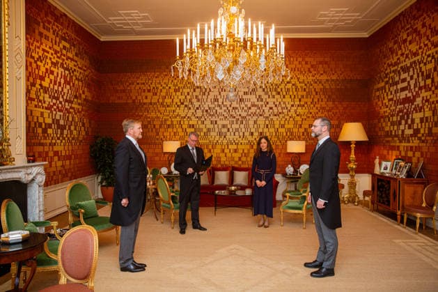 10-12-2025 Palace King Willem-Alexander during a meting witht he new ambassador Drs. Erik de Feijter (Bamako) at palace Noordeinde in The Hague. Â  Copyright: xPPEx