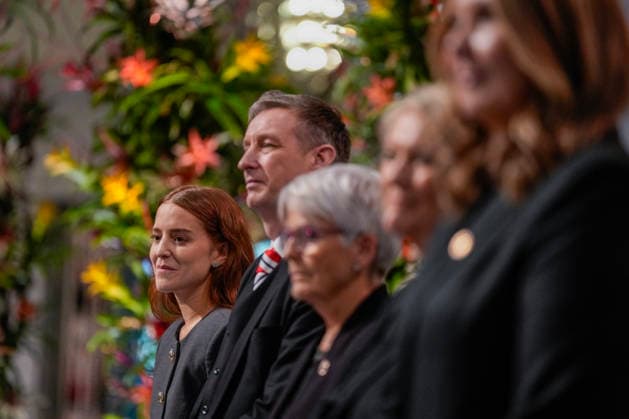 Nobels fredspris 2025 Oslo 20251210. Datteren til Nobels fredsprismottaker, Ana Corina Sosa under utdelingen av Nobels fredspris i Oslo radhus. Den venezuelanske opposisjonslederen Maria Corina Machado far prisen for sitt utrettelige arbeid for a sikre demokratiske rettigheter for folket i Venezuela, og for sin kamp for en rettferdig og fredelig overgang fra diktatur til folkestyre. Pa grunn av omstendighetene i hjemlandet Venezuela kunne ikke Nobels fredsprismottaker delta pa utdelingen i Norge. Foto: Ole Berg-Rusten NTB POOL Oslo Norge sV7cWI5qykQ EDITORIAL USE ONLY Ref:_BNCsV7cWI5qykQ.jpg Copyright: xOlexBerg-Rustenx xNTBx