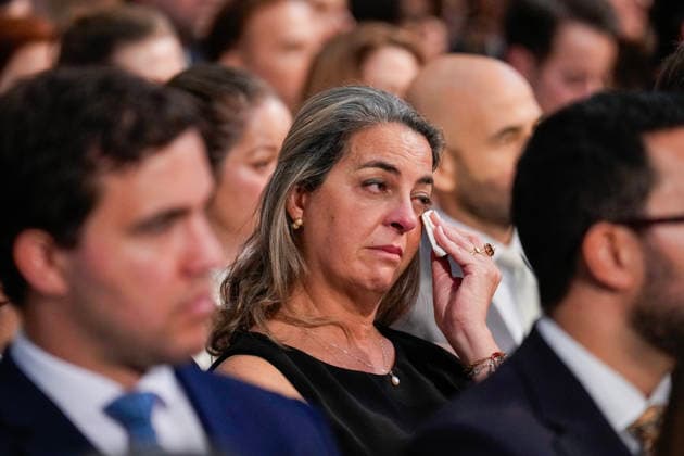 Nobels fredspris 2025 Oslo 20251210. Magalli Meda under utdelingen av Nobels fredspris i Oslo radhus. Den venezuelanske opposisjonslederen Maria Corina Machado far prisen for sitt utrettelige arbeid for a sikre demokratiske rettigheter for folket i Venezuela, og for sin kamp for en rettferdig og fredelig overgang fra diktatur til folkestyre. Pa grunn av omstendighetene i hjemlandet Venezuela kunne ikke Nobels fredsprismottaker delta pa utdelingen i Norge. Foto: Ole Berg-Rusten NTB POOL Oslo Norge gOeldsq7SFU EDITORIAL USE ONLY Ref:_BNCgOeldsq7SFU.jpg Copyright: xOlexBerg-Rustenx xNTBx