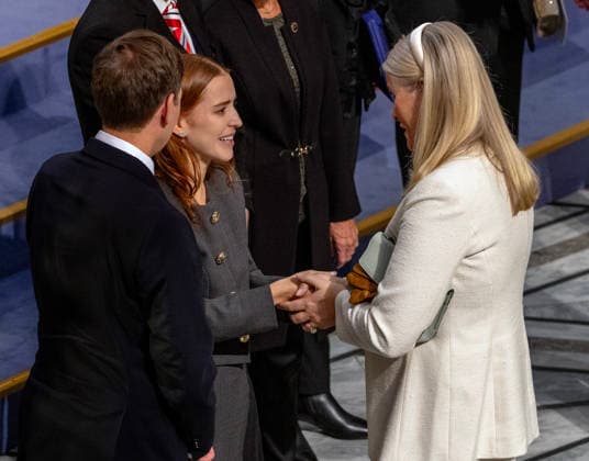 10-12-2025 Norway Princess Mette-Marit at the awarding of the Nobel Peace Prize to Maria Corina Machado from Venezuela in the city hall in Olso. Due to the circumstances in her home country of Venezuela, Maria Corina Machado was unable to attend the award ceremony in Norway. Â  Copyright: xPPEx