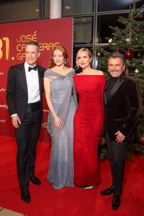 Spenden Gala - 31. Jose Carreras Gala - Sven Lohrig, Barbara Meier, Stephanie Müller-Spirra und Thomas Anders bei der 31. Jose Carreras Gala in der Mediacity Leipzig am 10.12.2025. Copyright: xEventpressxKochanx