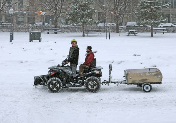 December 10, 2025, Montreal, Quebec, Canada: As a winter storm sweeps across Montreal and Southern Quebec, more than 15 cm of fresh snow transforms the city into a silent, white landscape. Montreal Canada - ZUMAs278 20251210_zip_s278_001 Copyright: xSerkanxSenturkx