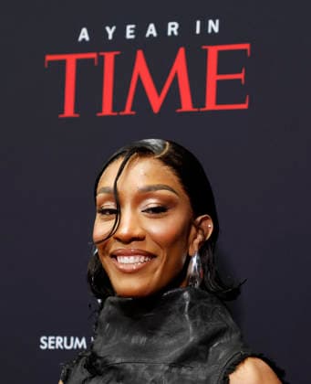 A ja Wilson arrives on the red carpet when TIME Celebrates A Year In TIME at Current at Chelsea Piers on Wednesday, December 10, 2025 in New York City.  NYP20251210135 JohnxAngelillo